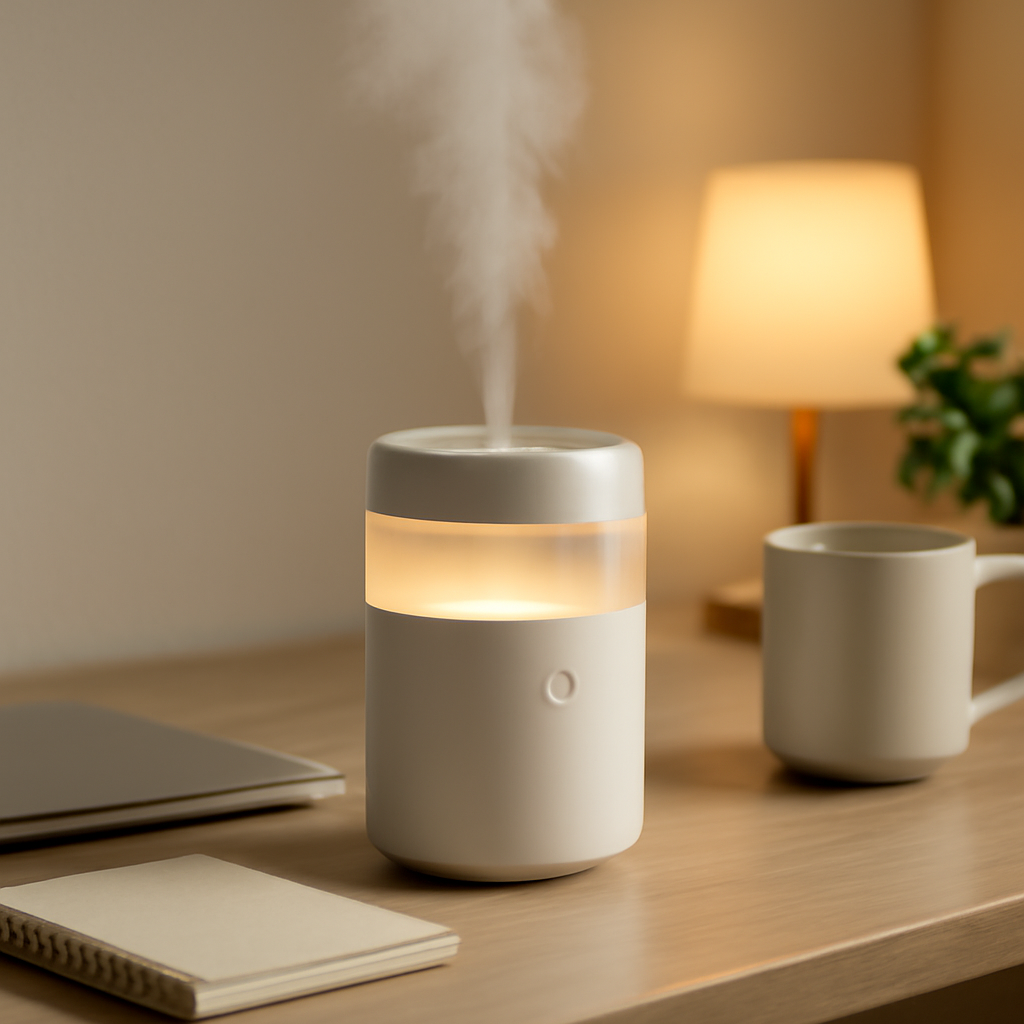 O achadinho que amei: mini umidificador para ar leve e bem-estar total.