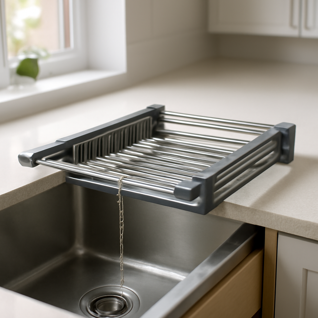 Escorredor retrátil: o achadinho que traz leveza e inteligência à sua cozinha.