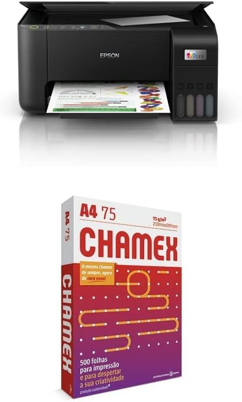 Ecotank 3250 Epson + Chamex A4 500 folhas – R$1.021,90 com 7% desconto