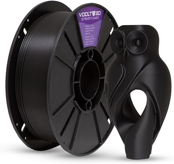 Velvet High Speed VOOLT3D: PLA 1 kg 1,75 mm Preto Velvet por R$102,50