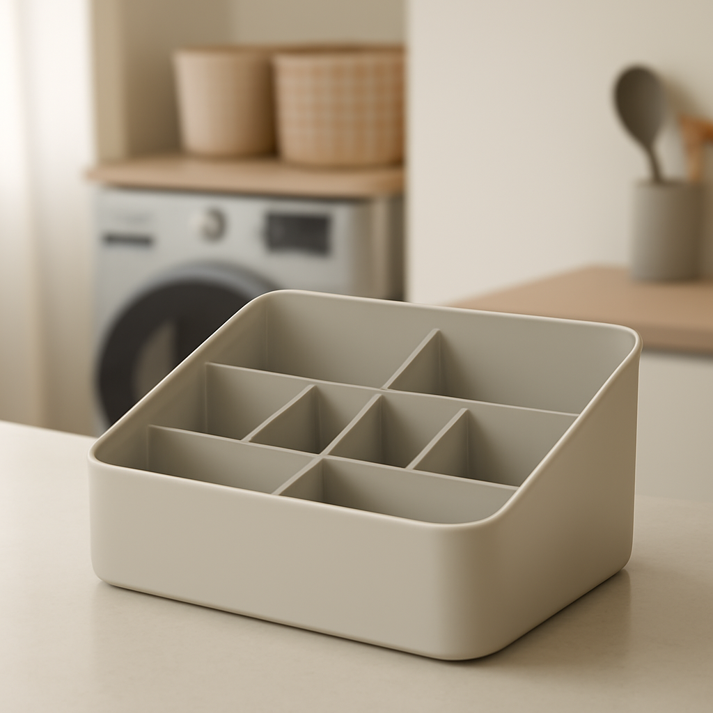 kit organizador compacto que facilita a organização prática da cozinha e lavanderia