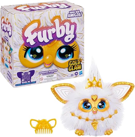 Furby Gold Glam: Brinquedo interativo por R$350,00 com 5 modos de voz
