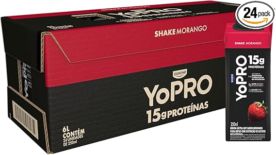 YoPRO Morango: Pack 24 un. com 15 g/porção, R$200,29 e entrega grátis