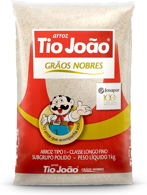 Arroz Tio João Grãos Nobres 1kg: R$8,90 com frete grátis acima de R$19