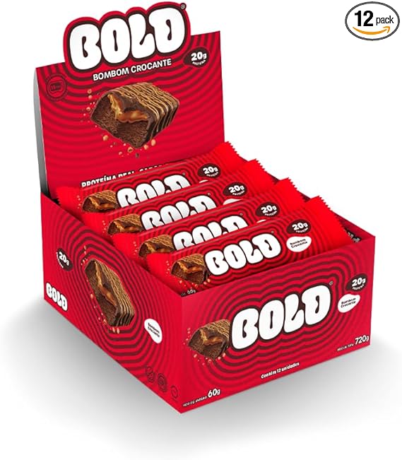 BOLD Bombom Crocante: 12 barras de 20g por R$138,90 (13%)