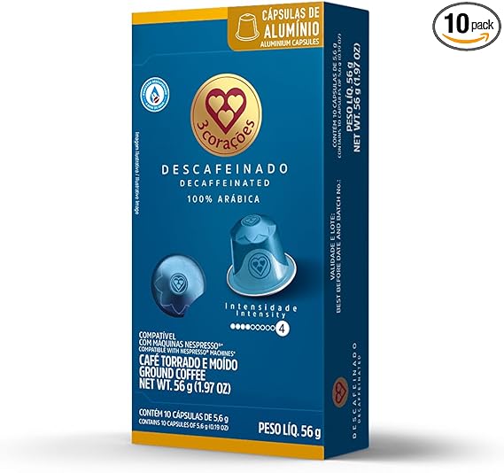 3 Corações Descafeinado: cápsulas 10 p/ Nespresso Original, R$19,95