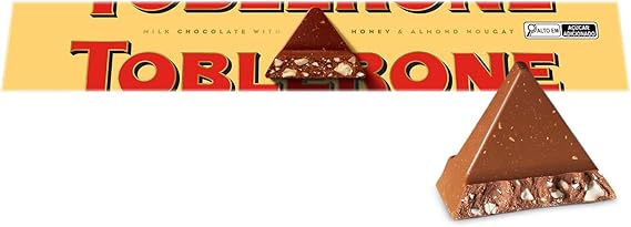 Toblerone 100 g ao leite com nougat de mel e amêndoas — R$23,99 Amazon