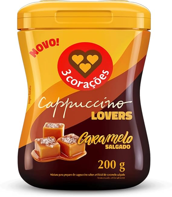 Cappuccino Caramelo Salgado 3 Corações, 200 g por R$21,49 na Amazon