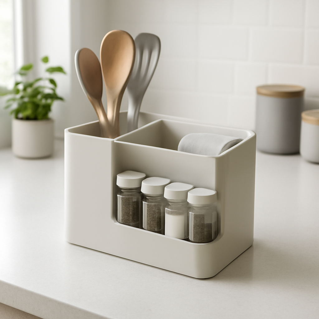 Organizador compacto que otimiza a cozinha e facilita o uso diário dos temperos