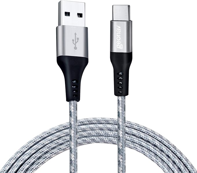 Geonav cabo USB-C 1,5m com nylon trançado e 38W — R$39,00 na Amazon