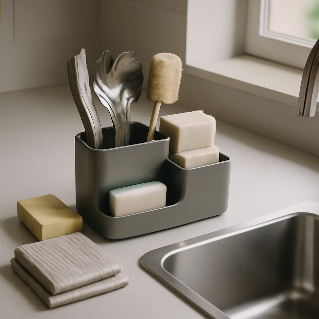 Organizador compacto que otimiza o espaço e facilita a rotina na cozinha