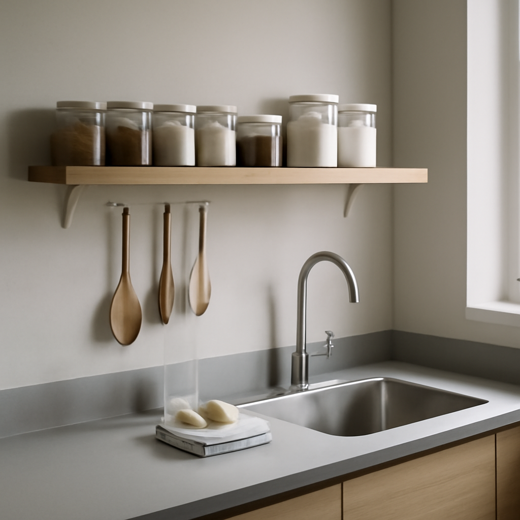 Suporte funcional para cozinha que otimiza espaço e facilita o dia a dia