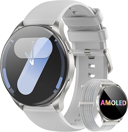 Smartwatch IOWODO redondo com AMOLED 1,43″ e Bluetooth, IP68 R$362,56