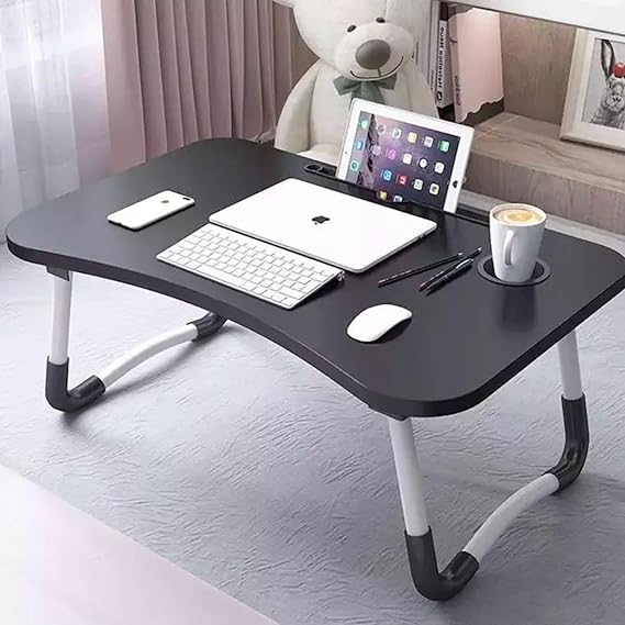 Mesa Portátil Dobrável para Notebook (Preta) para cama/sofá — R$49,41