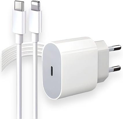 Combo Cabo USB-C Lightning + Fonte 25W Turbo para iPhone X–14 R$56,97