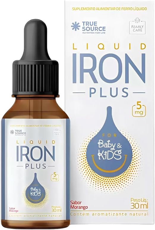 True Source Líquido de Ferro para Bebês e Crianças – Morango – R$63,00