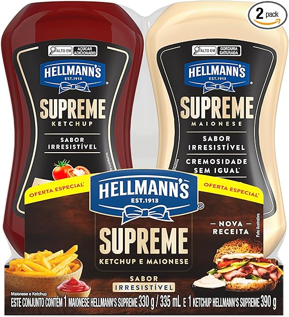 Kit Hellmann’s Supreme: ketchup 390g + maionese 330g por R$27